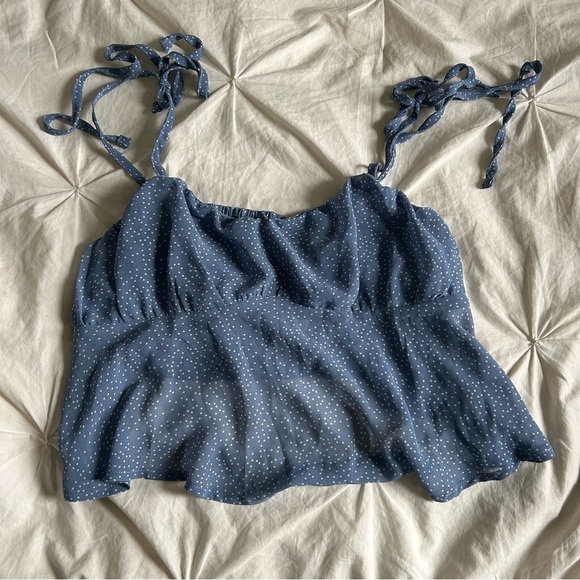 SHEIN Blue Polka Dot Women's Small Top - Picture 1 of 7